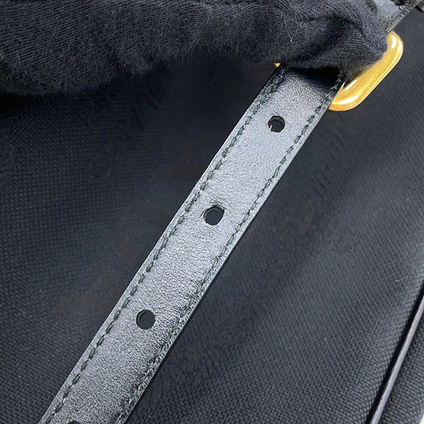 プラダ ショルダーバッグ ロゴ クロスボディバッグ キャンバス レザー 1BH089 PRADA 黒