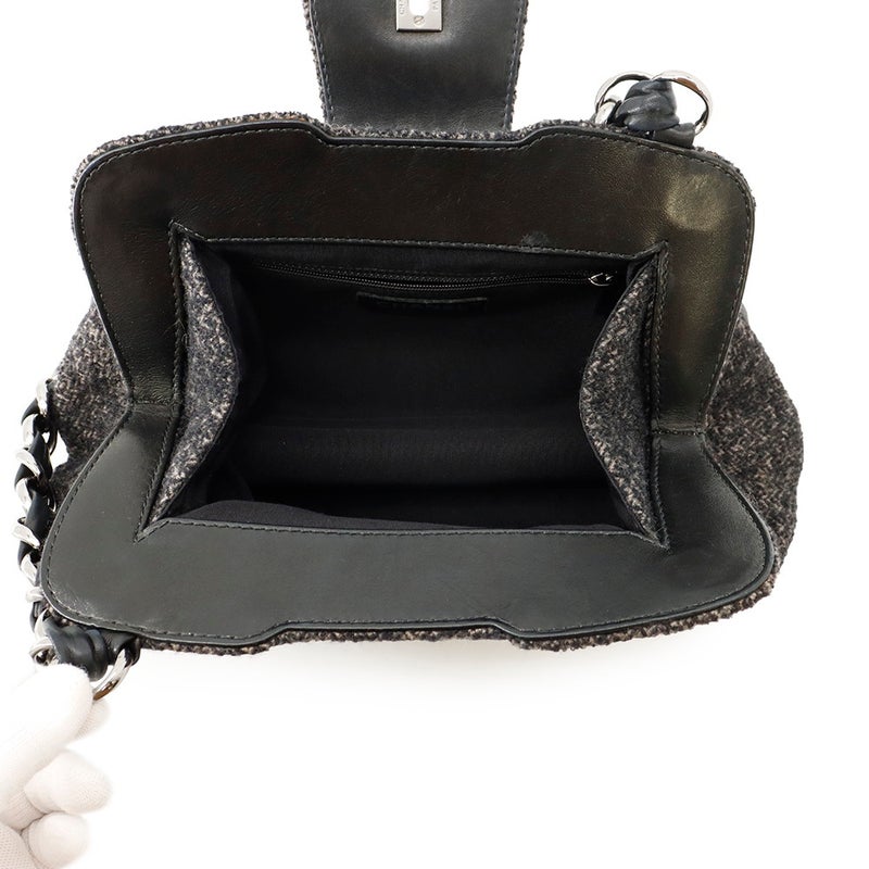 シャネル ワンショルダーバッグ ココマーク マトラッセ ツイード CHANEL 黒 セール品