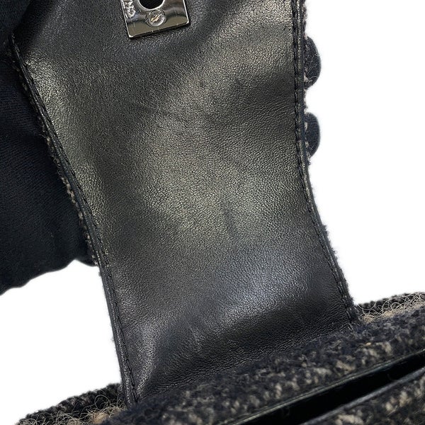 シャネル ワンショルダーバッグ ココマーク マトラッセ ツイード CHANEL 黒 セール品