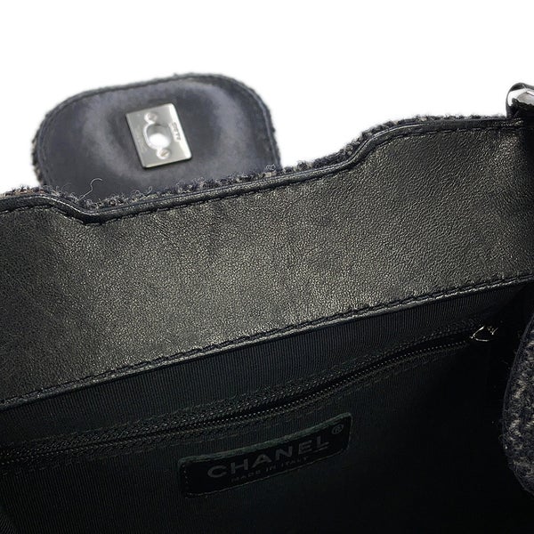 シャネル ワンショルダーバッグ ココマーク マトラッセ ツイード CHANEL 黒 セール品