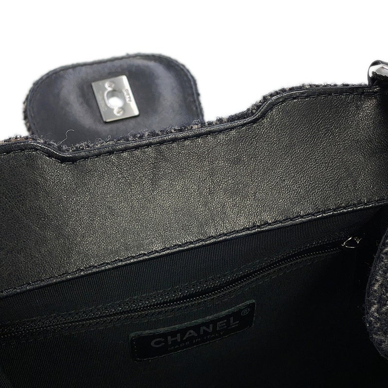 シャネル ワンショルダーバッグ ココマーク マトラッセ ツイード CHANEL 黒 セール品