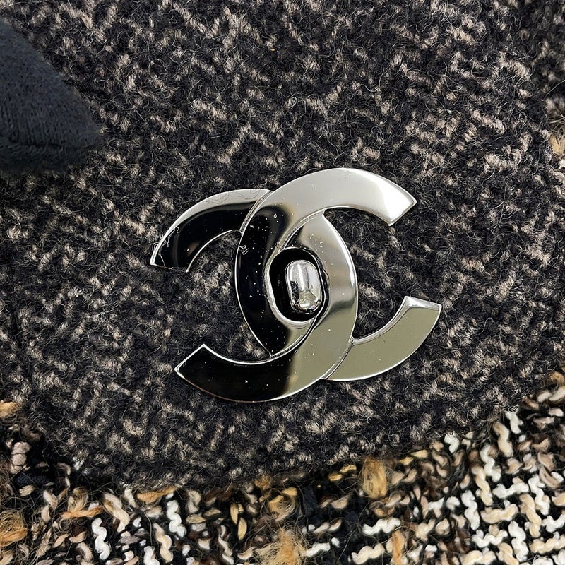 シャネル ワンショルダーバッグ ココマーク マトラッセ ツイード CHANEL 黒 セール品