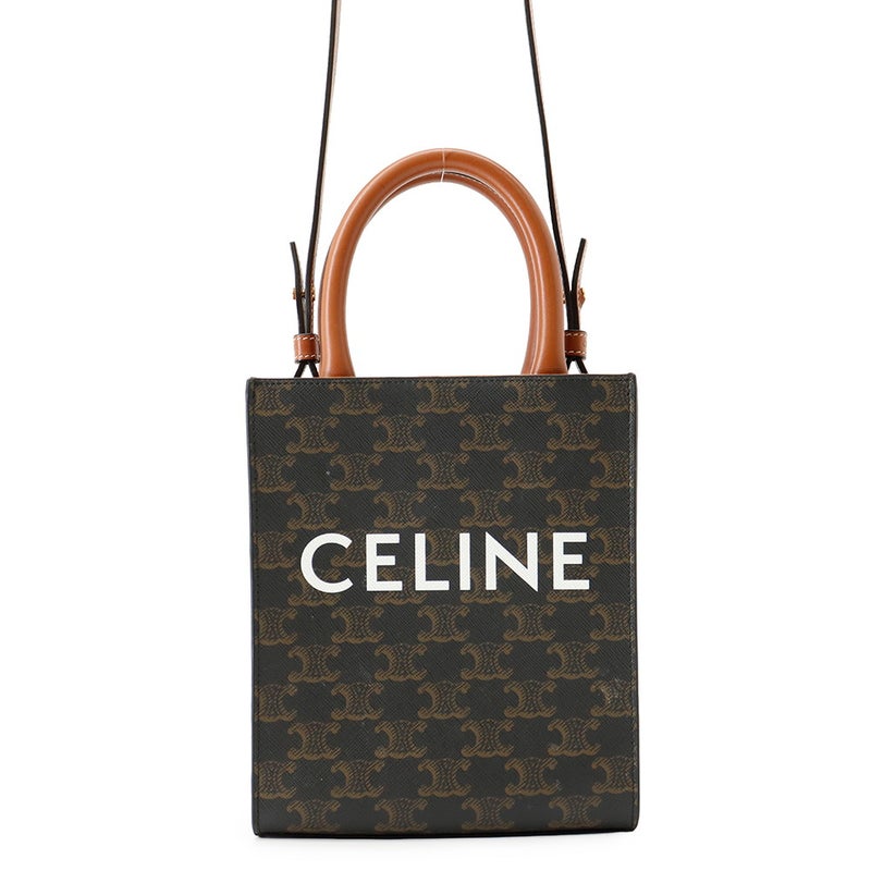 セリーヌ ハンドバッグ トリオンフ ミニ バーティカル カバ PVC レザー 194372 CELINE 2way