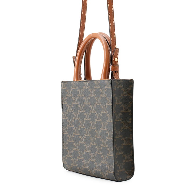 セリーヌ ハンドバッグ トリオンフ ミニ バーティカル カバ PVC レザー 194372 CELINE 2way