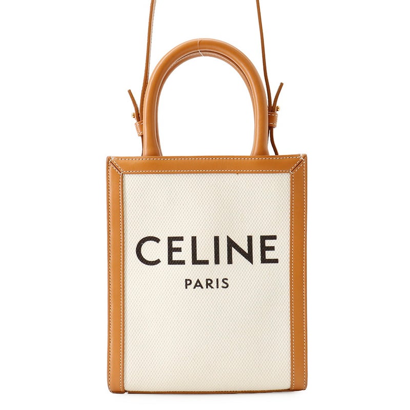 セリーヌ ハンドバッグ ミニ バーティカル カバ キャンバス レザー 193302 CELINE 2way