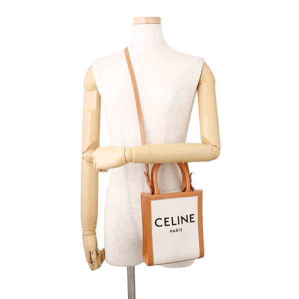 セリーヌ ハンドバッグ ミニ バーティカル カバ キャンバス レザー 193302 CELINE 2way