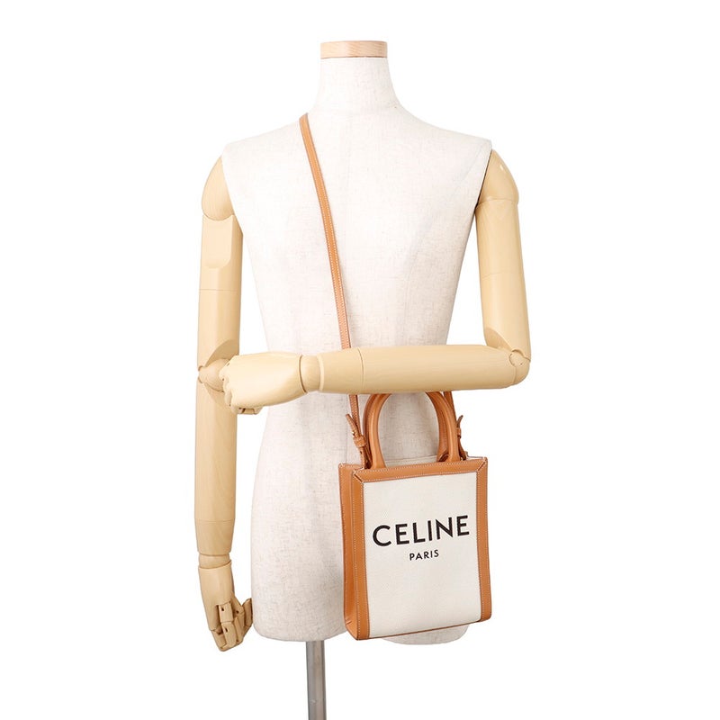 セリーヌ ハンドバッグ ミニ バーティカル カバ キャンバス レザー 193302 CELINE 2way