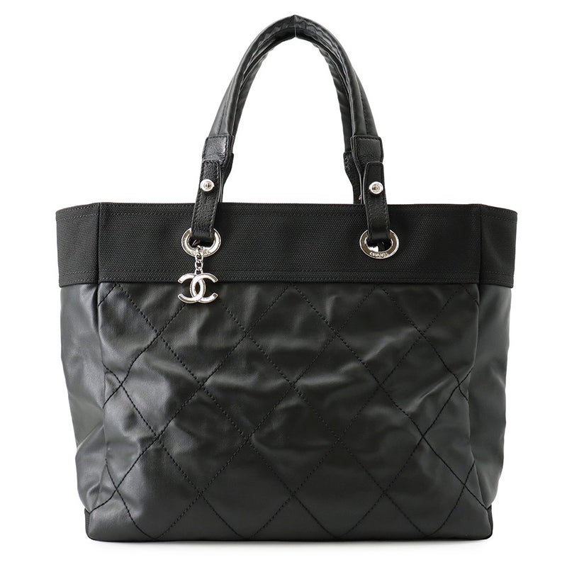 シャネル トートバッグ マトラッセ パリビアリッツ トートMM ココチャーム A34209 CHANEL 黒