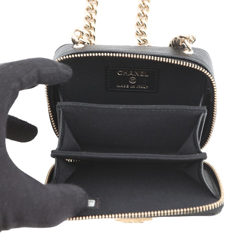 シャネル チェーンショルダーバッグ ボーイシャネル ミニ キャビアスキン AP2708 CHANEL バッグ 黒 セール品