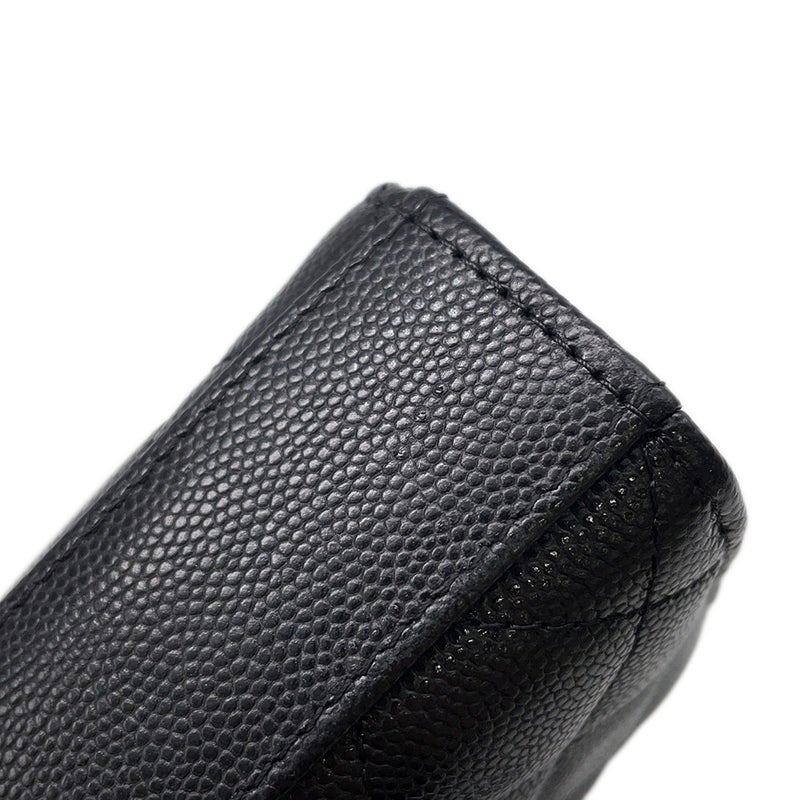 シャネル チェーンショルダーバッグ トップハンドル フォンケース マトラッセ ココマーク キャビアスキン AP3238 CHANEL 黒