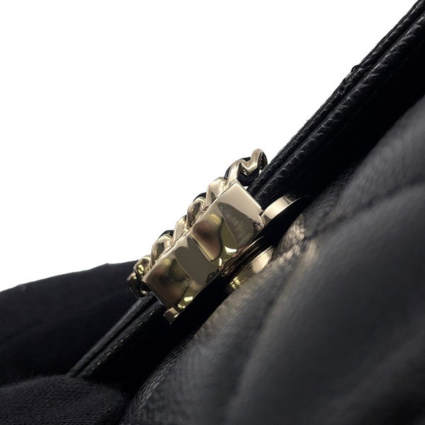 シャネル チェーンショルダーバッグ トップハンドル フォンケース マトラッセ ココマーク キャビアスキン AP3238 CHANEL 黒