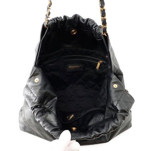 シャネル チェーンショルダーバッグ CHANEL22 ミディアム カーフレザー AS3261 CHANEL 黒