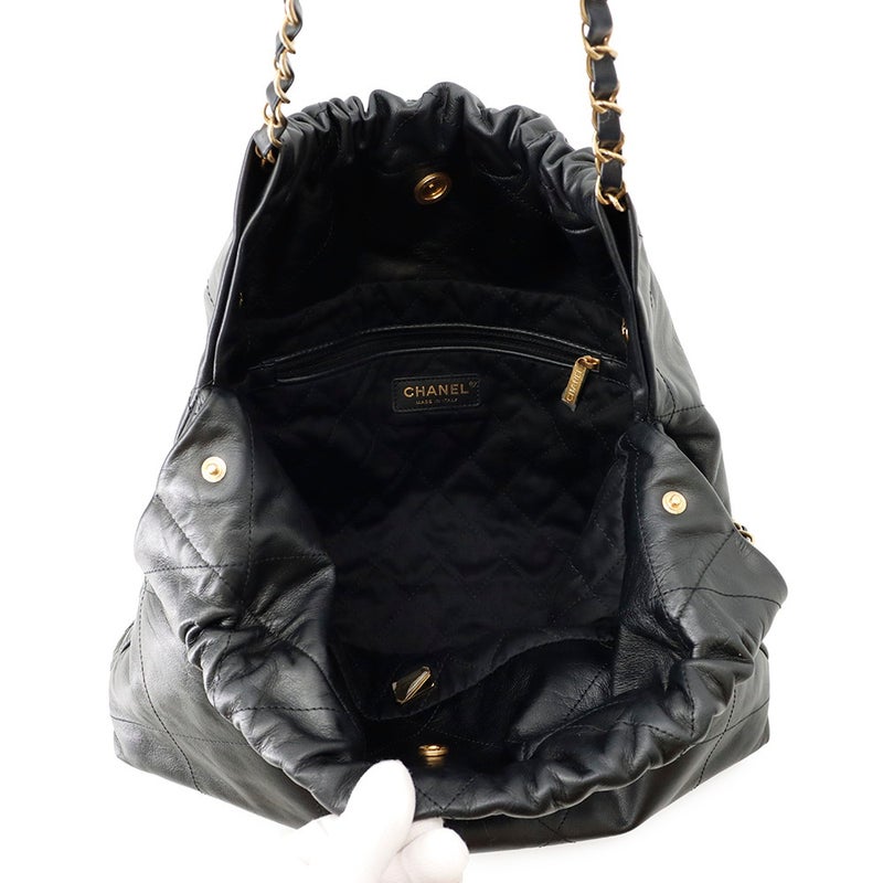 シャネル チェーンショルダーバッグ CHANEL22 ミディアム カーフレザー AS3261 CHANEL 黒