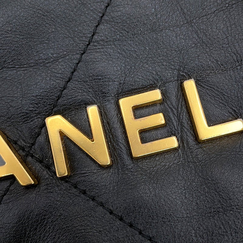 シャネル チェーンショルダーバッグ CHANEL22 ミディアム カーフレザー AS3261 CHANEL 黒