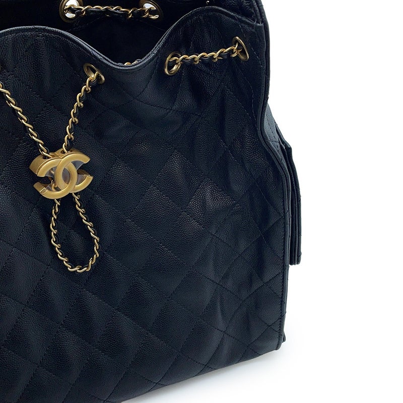 シャネル チェーンショルダーバッグ CHANEL25 ミディアム ココマーク マトラッセ キャビアスキン AS5311 CHANEL 黒