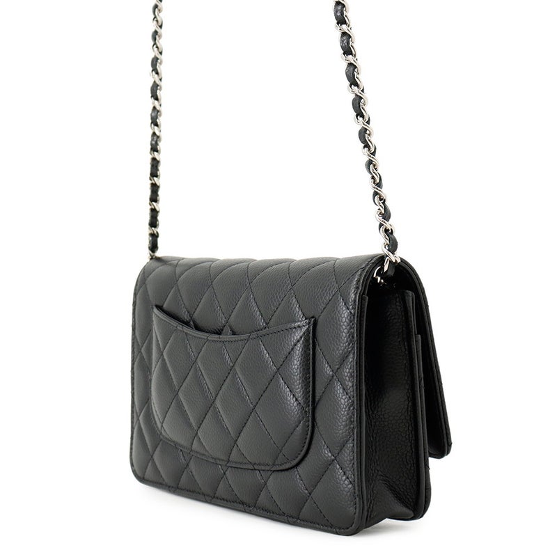 シャネル チェーンウォレット クラシック マトラッセ ココマーク キャビアスキン AP0250 CHANEL 財布 黒