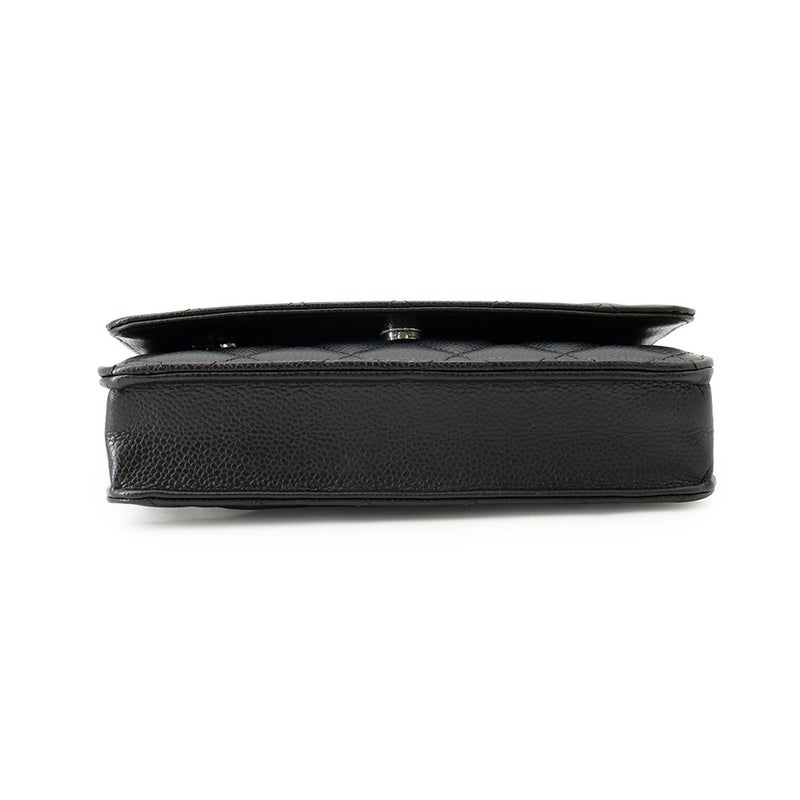 シャネル チェーンウォレット クラシック マトラッセ ココマーク キャビアスキン AP0250 CHANEL 財布 黒