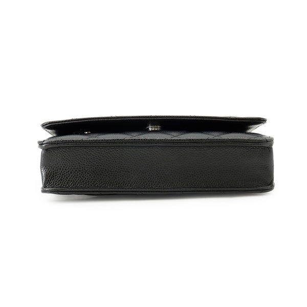 シャネル チェーンウォレット クラシック マトラッセ ココマーク キャビアスキン AP0250 CHANEL 財布 黒
