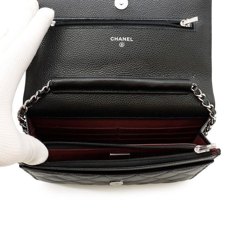 シャネル チェーンウォレット クラシック マトラッセ ココマーク キャビアスキン AP0250 CHANEL 財布 黒