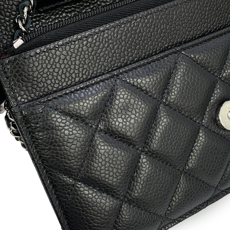 シャネル チェーンウォレット クラシック マトラッセ ココマーク キャビアスキン AP0250 CHANEL 財布 黒