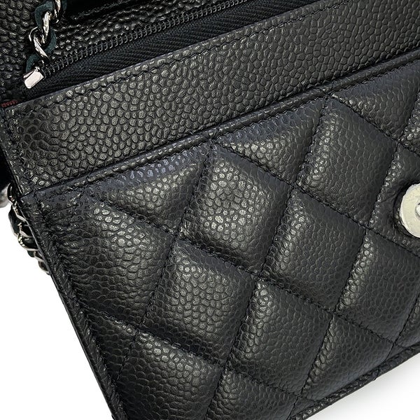 シャネル チェーンウォレット クラシック マトラッセ ココマーク キャビアスキン AP0250 CHANEL 財布 黒