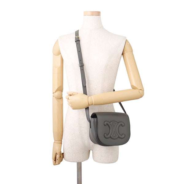 セリーヌ ショルダーバッグ キュイル トリオンフ フォルコ カーフレザー 198263 CELINE