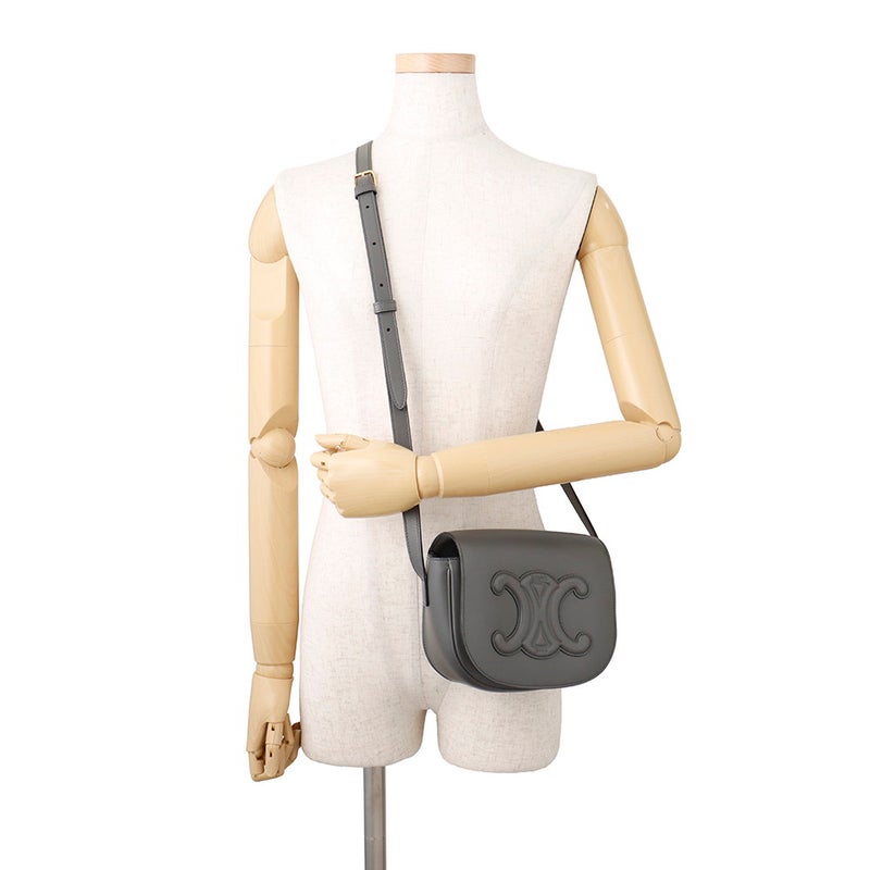 セリーヌ ショルダーバッグ キュイル トリオンフ フォルコ カーフレザー 198263 CELINE