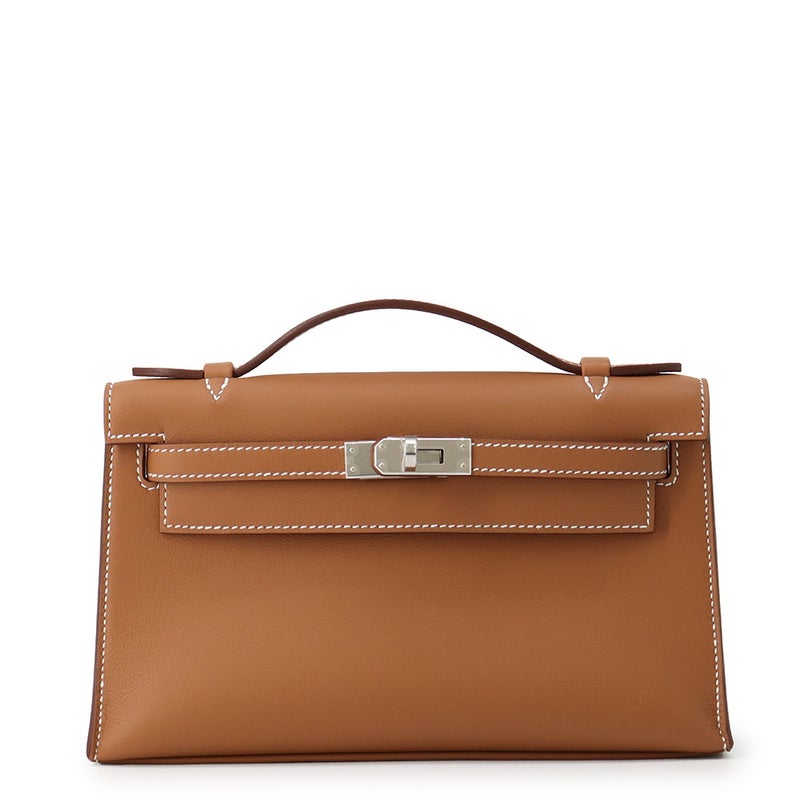 エルメス ハンドバッグ ポシェットケリー ゴールド/シルバー金具 スイフト K刻印 HERMES バッグ