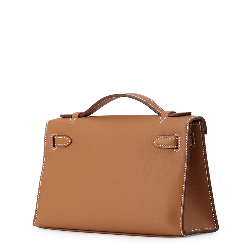 エルメス ハンドバッグ ポシェットケリー ゴールド/シルバー金具 スイフト K刻印 HERMES バッグ