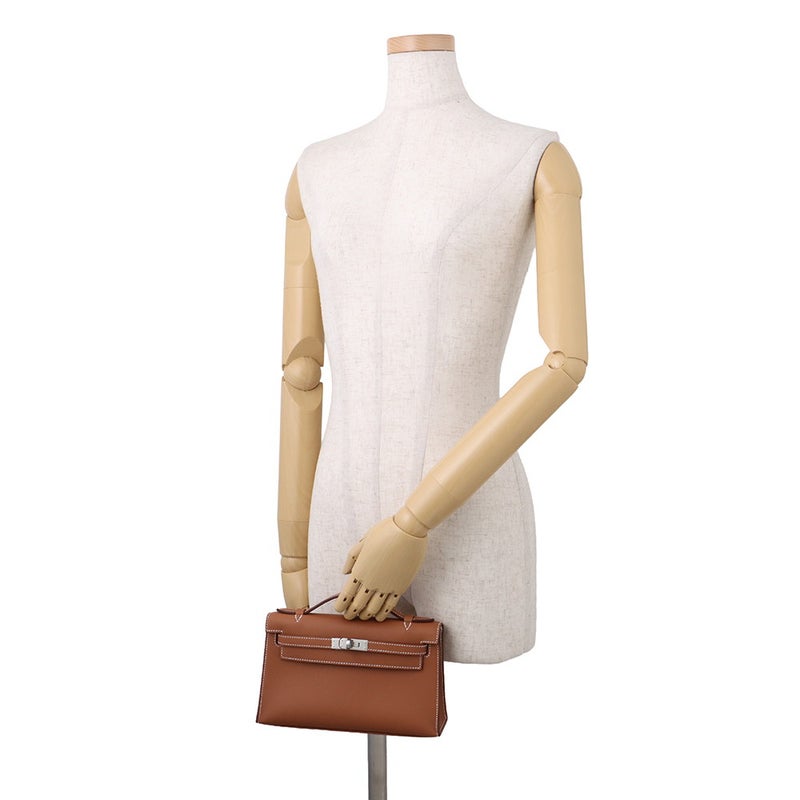 エルメス ハンドバッグ ポシェットケリー ゴールド/シルバー金具 スイフト K刻印 HERMES バッグ