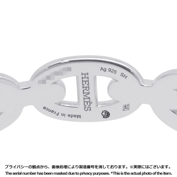エルメス ブレスレット シェーヌダンクル アンシェネ ダブル SV925シルバー サイズSH HERMES バングル Chaine d'Ancre Enchainee