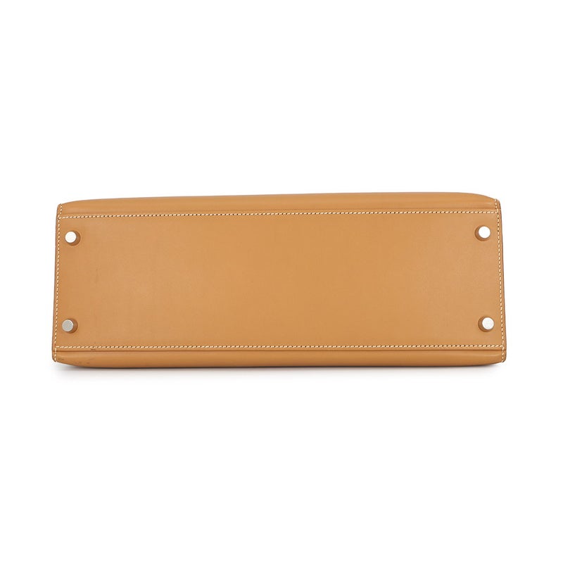 エルメス ハンドバッグ ケリー32 外縫い ナチュラル/シルバー金具 ヴォーシャモニー □D刻印 ２wayショルダー