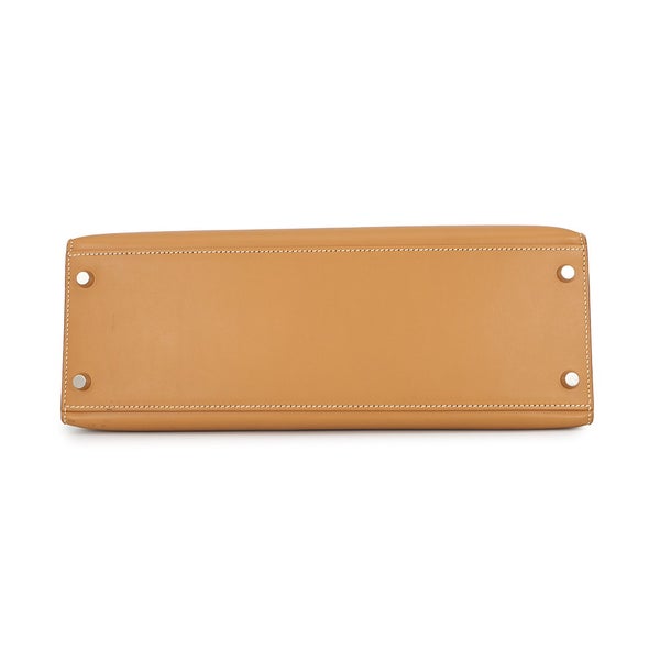 エルメス ハンドバッグ ケリー32 外縫い ナチュラル/シルバー金具 ヴォーシャモニー □D刻印 ２wayショルダー