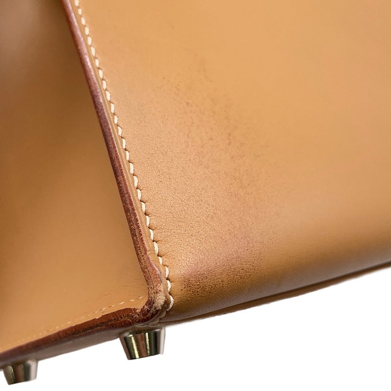 エルメス ハンドバッグ ケリー32 外縫い ナチュラル/シルバー金具 ヴォーシャモニー □D刻印 ２wayショルダー