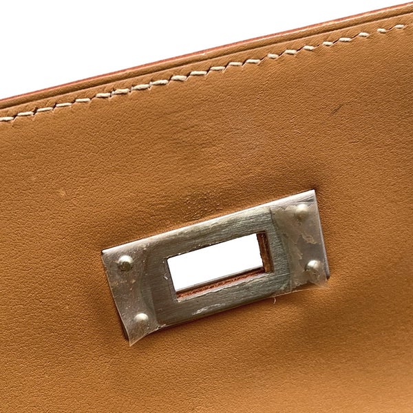 エルメス ハンドバッグ ケリー32 外縫い ナチュラル/シルバー金具 ヴォーシャモニー □D刻印 ２wayショルダー