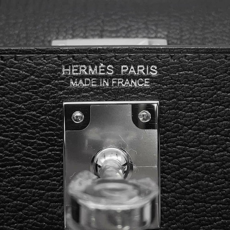 エルメス ハンドバッグ ミニケリードゥ 外縫い ヴェルソ ブラック/オリガノ/シルバー金具 シェブルミゾル W刻印 黒 シェーブル