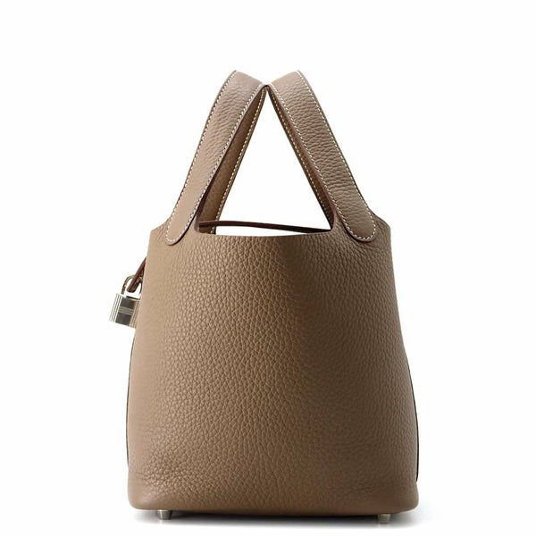 エルメス ハンドバッグ ピコタンロックPM エトゥープ/シルバー金具 トリヨクレマンス W刻印
