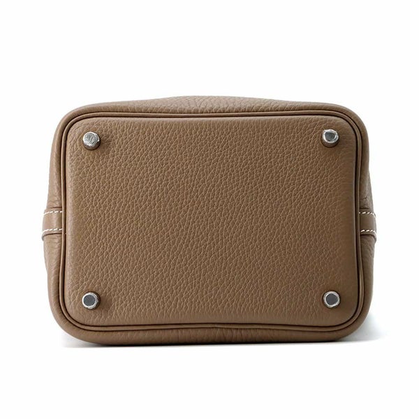 エルメス ハンドバッグ ピコタンロックPM エトゥープ/シルバー金具 トリヨクレマンス W刻印