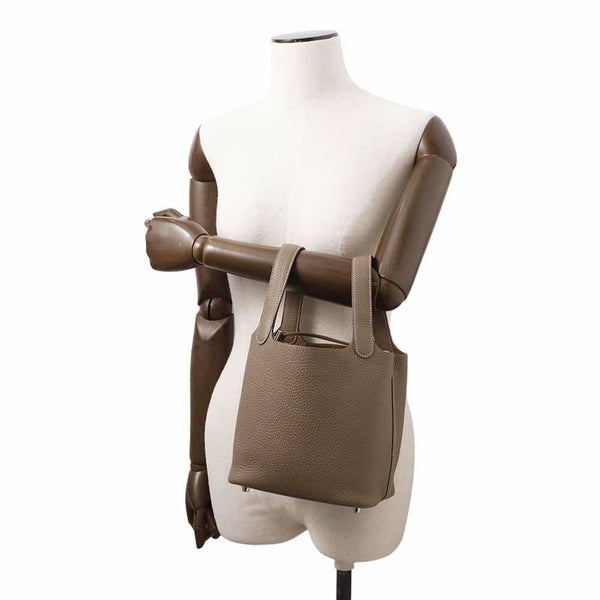 エルメス ハンドバッグ ピコタンロックPM エトゥープ/シルバー金具 トリヨクレマンス W刻印