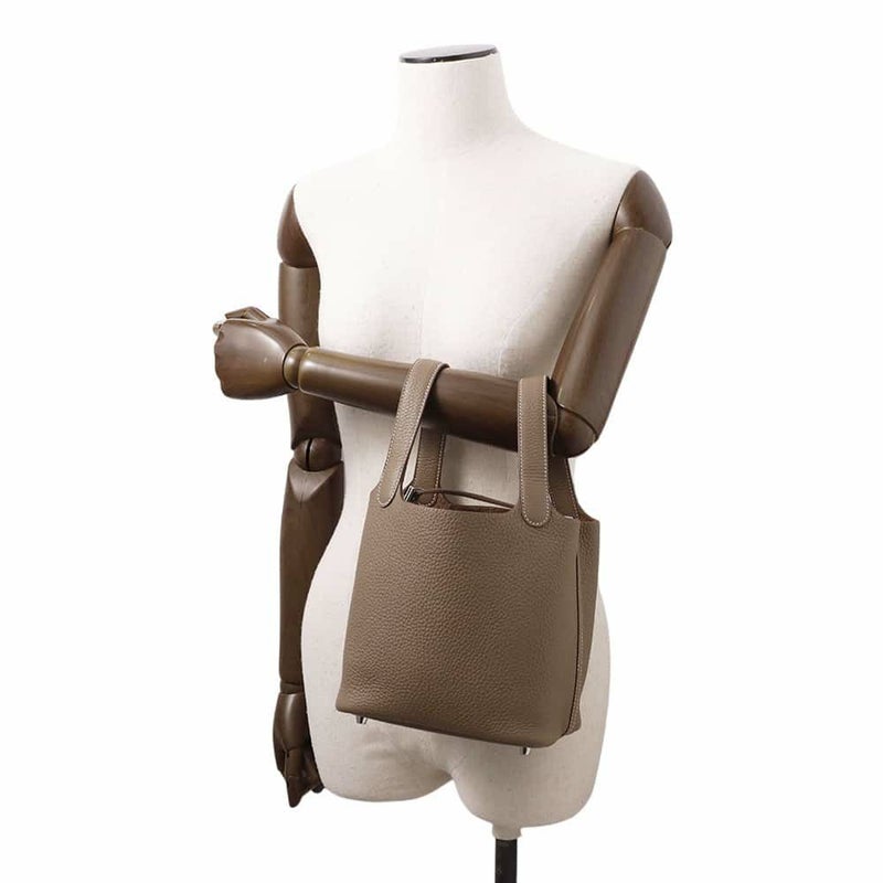 エルメス ハンドバッグ ピコタンロックPM エトゥープ/シルバー金具 トリヨクレマンス W刻印