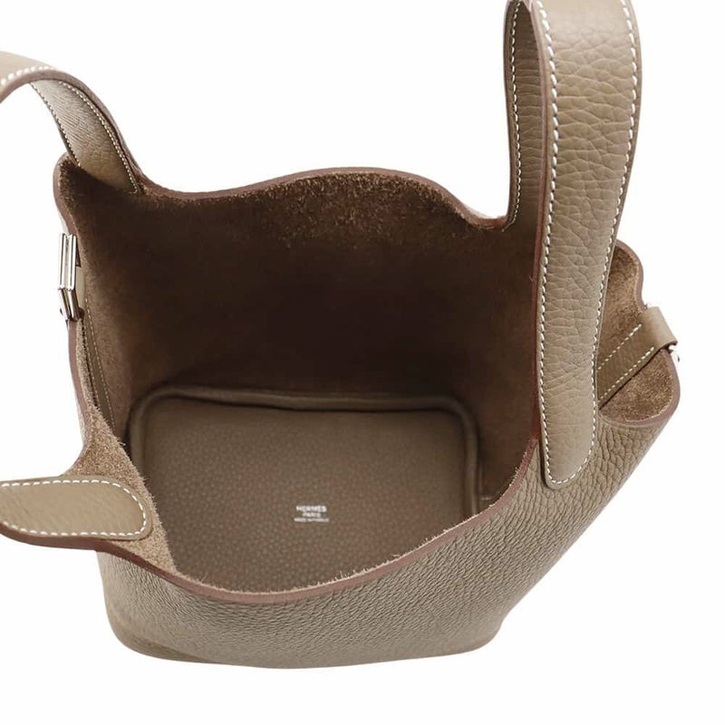 エルメス ハンドバッグ ピコタンロックPM エトゥープ/シルバー金具 トリヨクレマンス W刻印