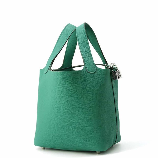 エルメス ハンドバッグ ピコタンロックPM ヴェールヴェルティゴ/シルバー金具 トリヨンモーリス U刻印