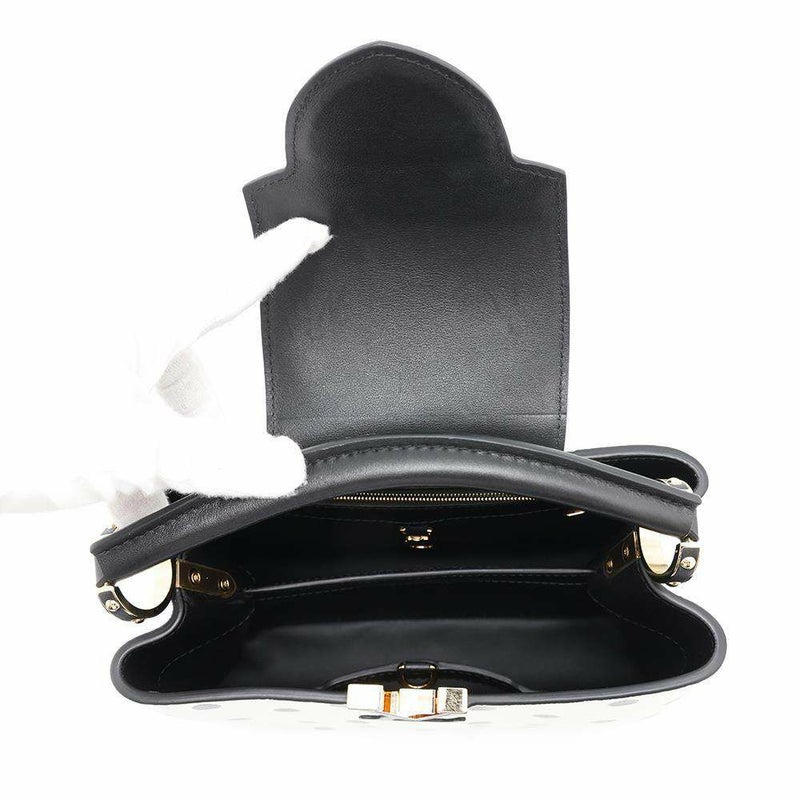 ルイヴィトン ハンドバッグ カーフレザー カプシーヌBB M20373 LOUIS VUITTON 2way 白 黒 ブラック ドット
