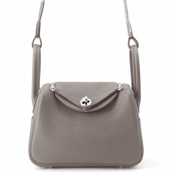 エルメス リンディ ミニ グリメイヤー/シルバー金具 トリヨンクレマンス W刻印 HERMES 2wayショルダー