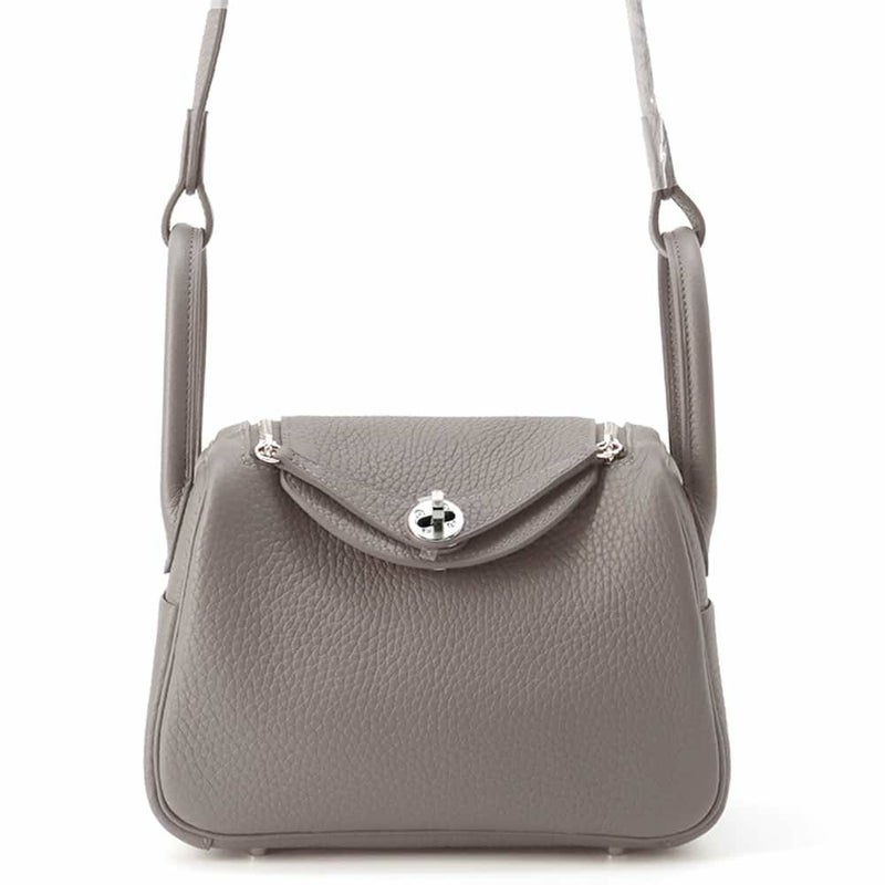 エルメス リンディ ミニ グリメイヤー/シルバー金具 トリヨンクレマンス W刻印 HERMES 2wayショルダー