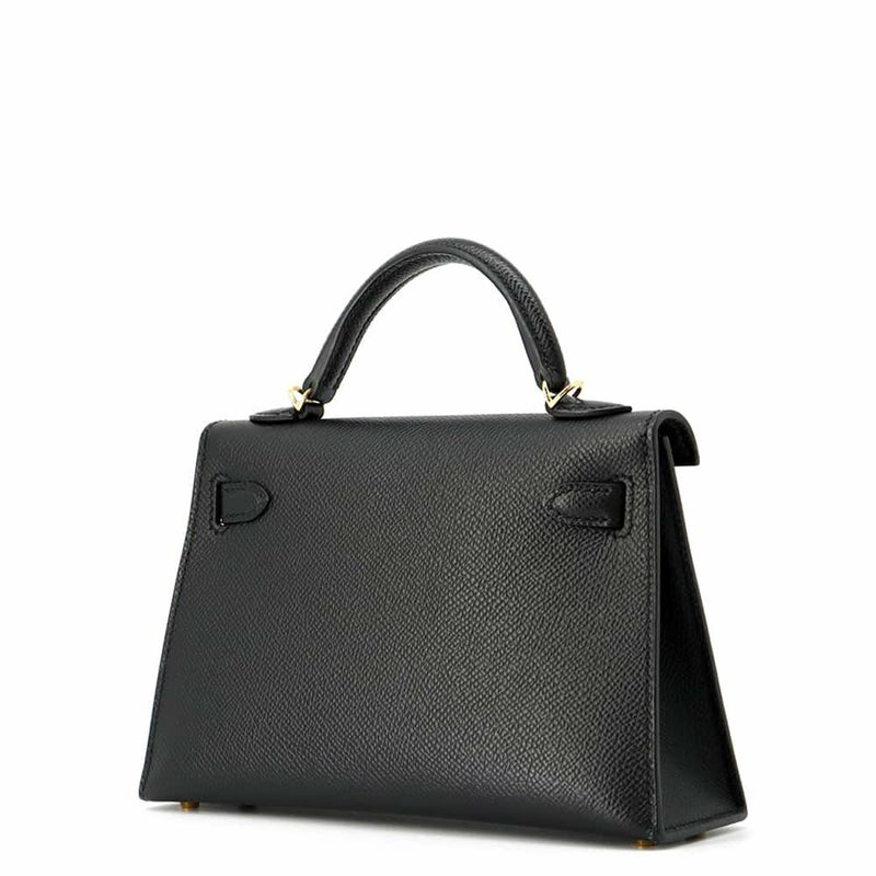 エルメス ハンドバッグ ミニケリードゥ 外縫い ブラック/ゴールド金具 エプソン U刻印 2wayショルダー 黒