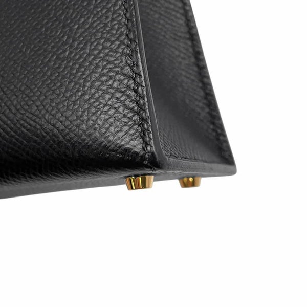 エルメス ハンドバッグ ミニケリードゥ 外縫い ブラック/ゴールド金具 エプソン U刻印 2wayショルダー 黒