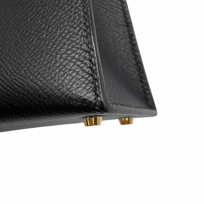 エルメス ハンドバッグ ミニケリードゥ 外縫い ブラック/ゴールド金具 エプソン U刻印 2wayショルダー 黒