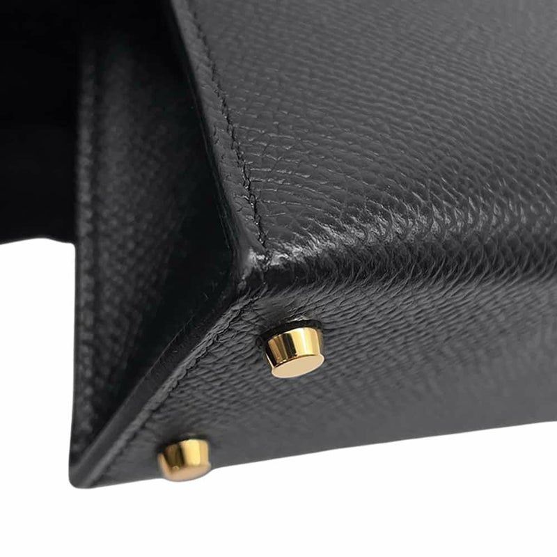 エルメス ハンドバッグ ミニケリードゥ 外縫い ブラック/ゴールド金具 エプソン U刻印 2wayショルダー 黒