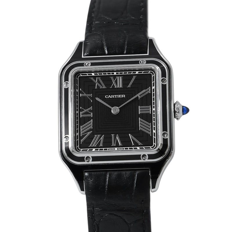 カルティエ サントス デュモン LM WSSA0046 Cartier 腕時計 黒文字盤 手巻き